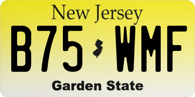 NJ license plate B75WMF