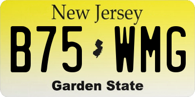 NJ license plate B75WMG