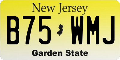 NJ license plate B75WMJ