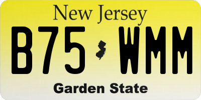 NJ license plate B75WMM