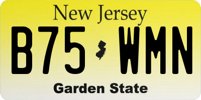 NJ license plate B75WMN