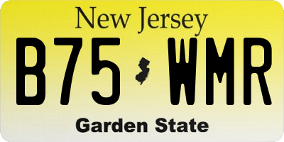 NJ license plate B75WMR