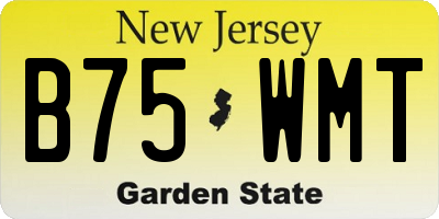 NJ license plate B75WMT