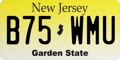 NJ license plate B75WMU