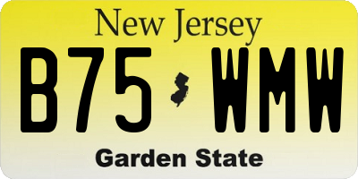 NJ license plate B75WMW