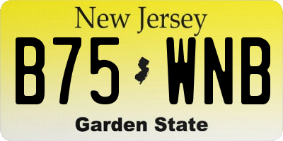 NJ license plate B75WNB