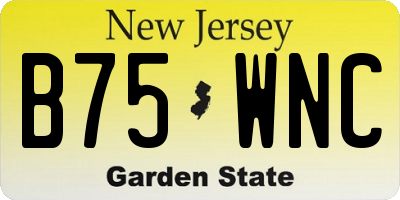 NJ license plate B75WNC