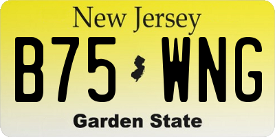 NJ license plate B75WNG