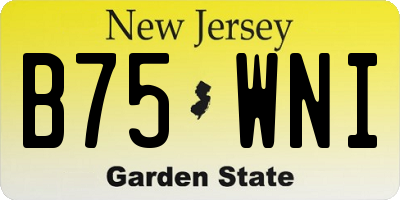 NJ license plate B75WNI