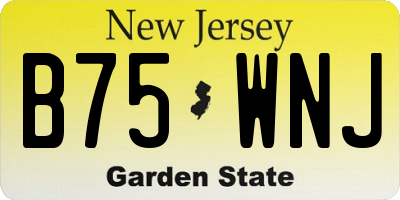 NJ license plate B75WNJ