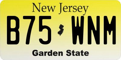 NJ license plate B75WNM
