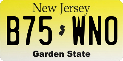 NJ license plate B75WNO