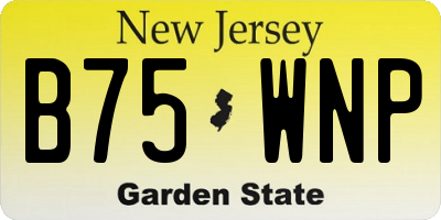 NJ license plate B75WNP