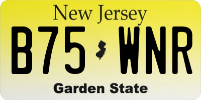 NJ license plate B75WNR
