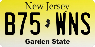 NJ license plate B75WNS
