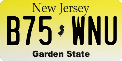 NJ license plate B75WNU