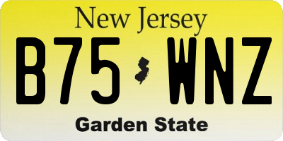 NJ license plate B75WNZ