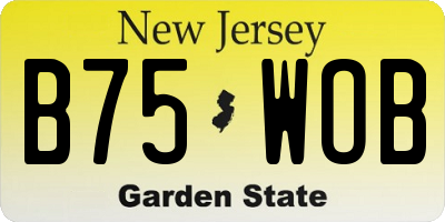 NJ license plate B75WOB