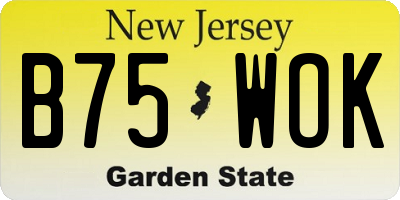 NJ license plate B75WOK