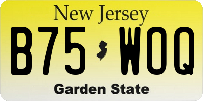 NJ license plate B75WOQ