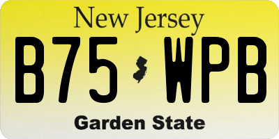 NJ license plate B75WPB