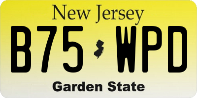 NJ license plate B75WPD