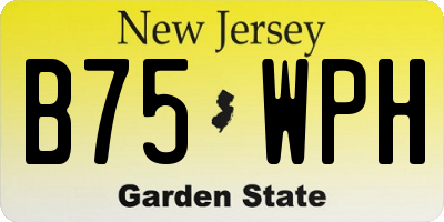 NJ license plate B75WPH