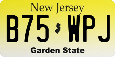 NJ license plate B75WPJ