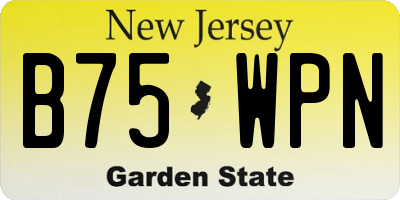 NJ license plate B75WPN