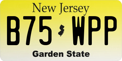 NJ license plate B75WPP