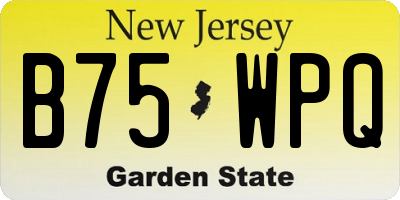 NJ license plate B75WPQ