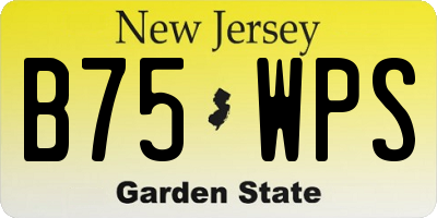 NJ license plate B75WPS