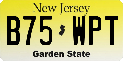 NJ license plate B75WPT