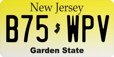 NJ license plate B75WPV