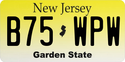 NJ license plate B75WPW