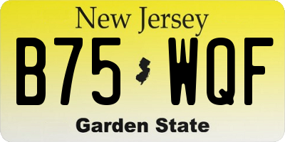 NJ license plate B75WQF