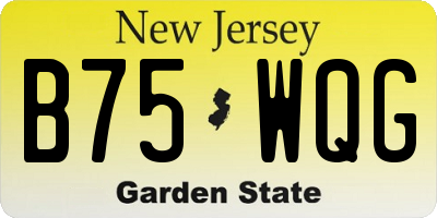 NJ license plate B75WQG