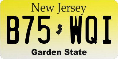 NJ license plate B75WQI