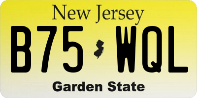 NJ license plate B75WQL
