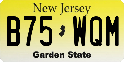 NJ license plate B75WQM