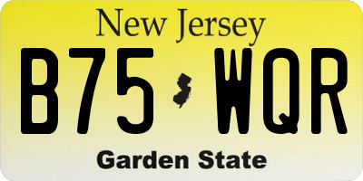 NJ license plate B75WQR