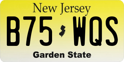 NJ license plate B75WQS