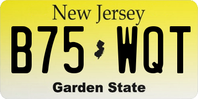 NJ license plate B75WQT
