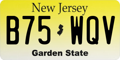 NJ license plate B75WQV