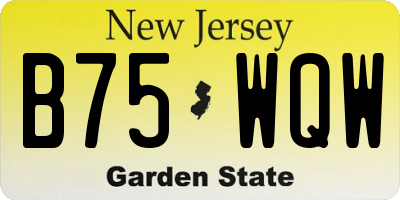 NJ license plate B75WQW
