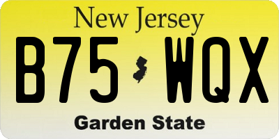 NJ license plate B75WQX