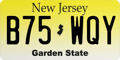 NJ license plate B75WQY