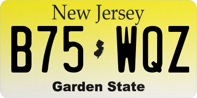NJ license plate B75WQZ