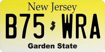 NJ license plate B75WRA