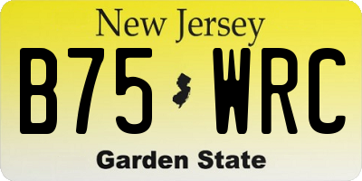 NJ license plate B75WRC